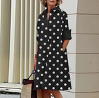 Robe chemise femme coupe fluide, douze coloris, du S au 2XL, noir et blanc