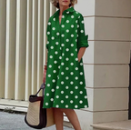 Robe chemise femme coupe fluide, douze coloris, du S au 2XL, vert