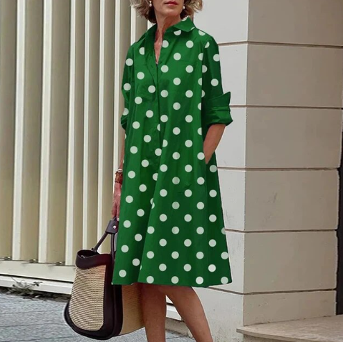 Robe chemise femme coupe fluide, douze coloris, du S au 2XL, vert
