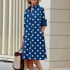 Robe chemise femme coupe fluide, douze coloris, du S au 2XL, bleu