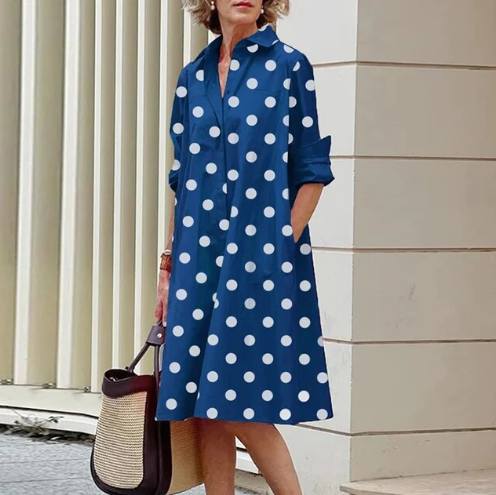 Robe chemise femme coupe fluide, douze coloris, du S au 2XL, bleu