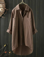 Robe chemise femme coupe décontractée, six coloris, S au 5XL, marron