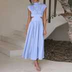 Robe cocktail femme extensible, cinq coloris, du S au XL, bleu