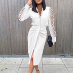 Robe de cocktail fleurie femme, manches courtes, du S au 3XL, blanc