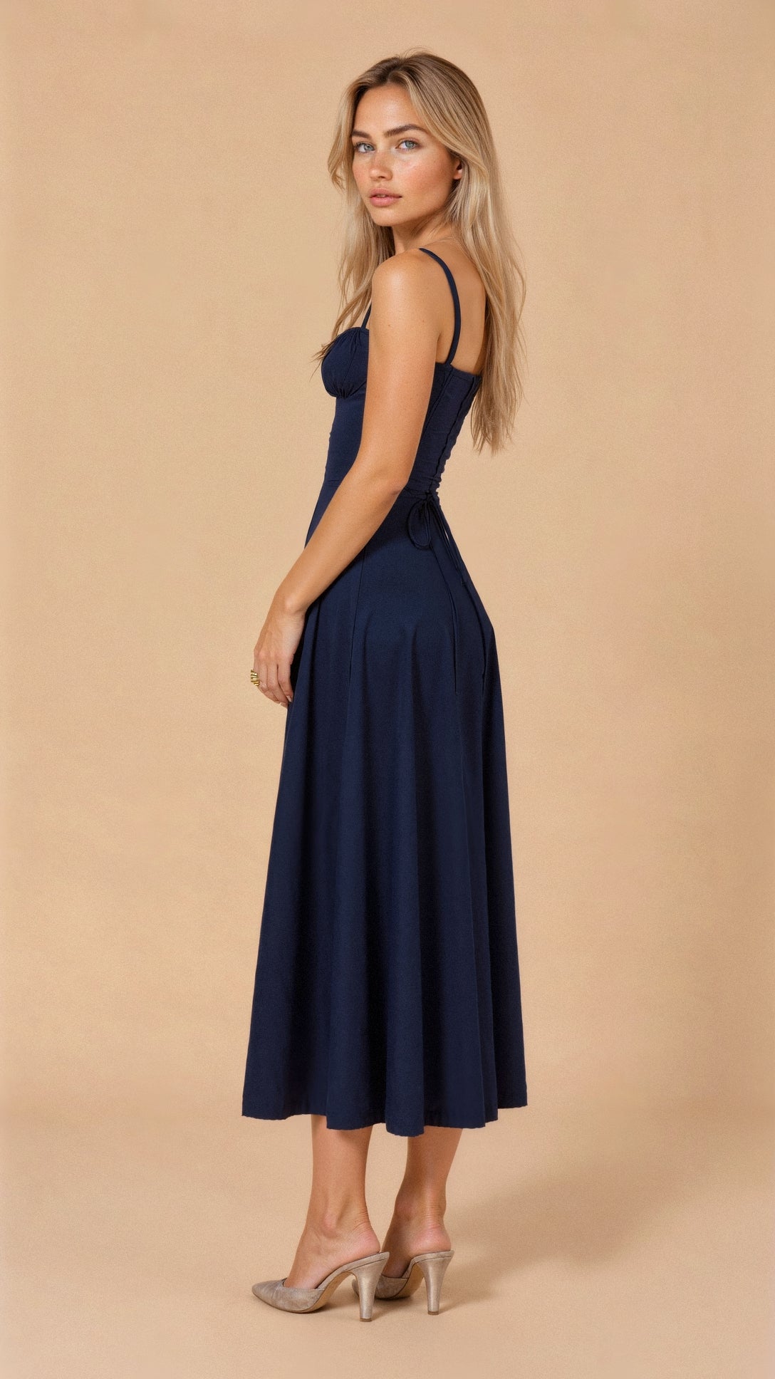 Robe corset femme à jupe fluide, huit coloris, du S au 2XL