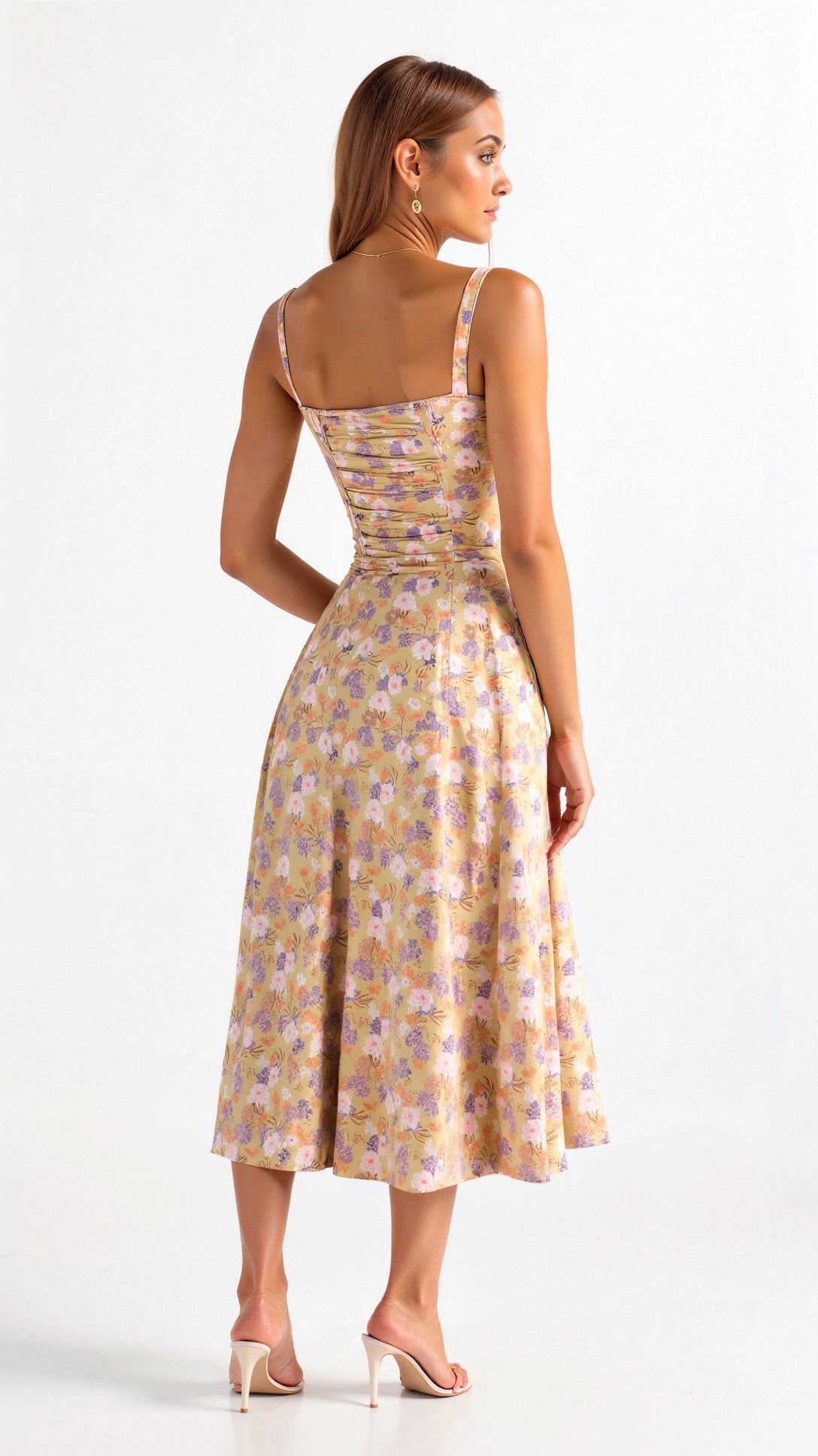 Robe corset femme à jupe fluide, huit coloris, du S au 2XL