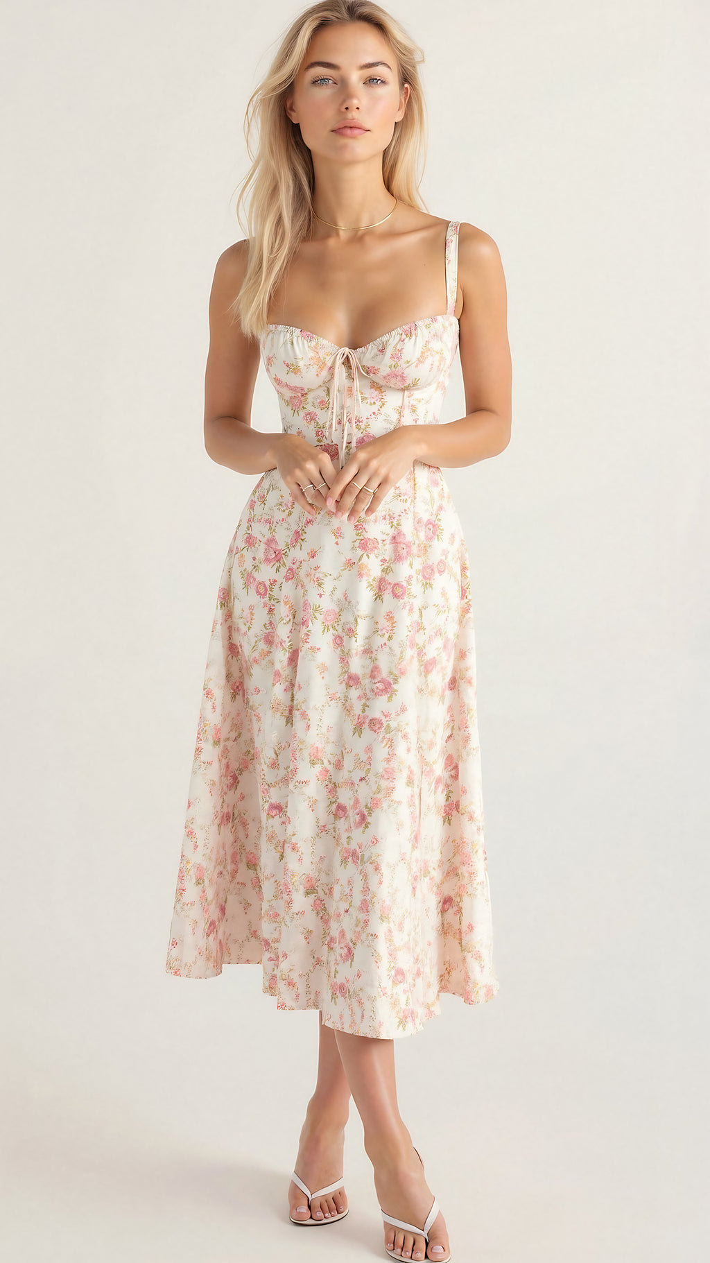Robe corset femme à jupe fluide, huit coloris, du S au 2XL, rose