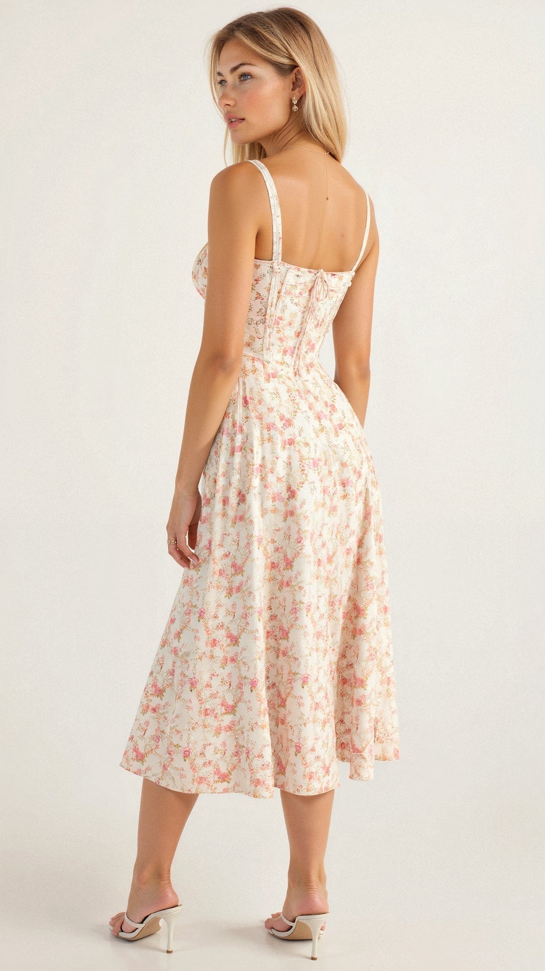 Robe corset femme à jupe fluide, huit coloris, du S au 2XL