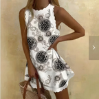 Robe courte femme coupe fluide, treize coloris, du XS au 3XL, noir et blanc