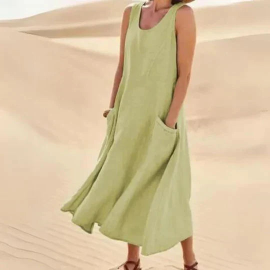 Robe débardeur oversize femme, coupe ample, neuf coloris, vert