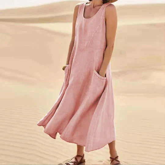 Robe débardeur oversize femme, coupe ample, neuf coloris, rose