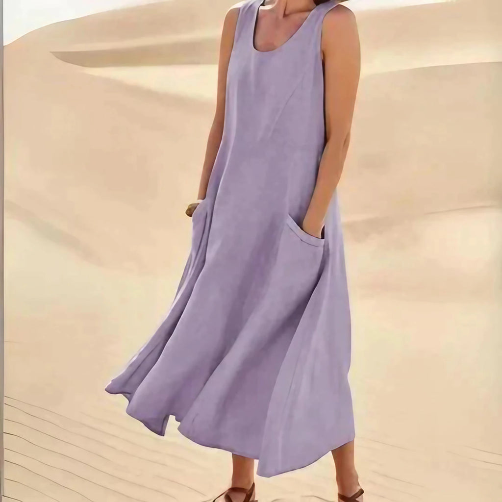 Robe débardeur oversize femme, coupe ample, neuf coloris, lilas