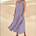 Robe débardeur oversize femme, coupe ample, neuf coloris, lilas