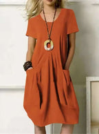 Robe fluide femme pour l'automne, quatre coloris, du S au 5XL, orange
