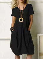 Robe fluide femme pour l'automne, quatre coloris, du S au 5XL, noir