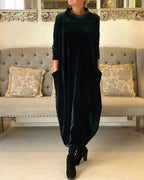 Robe d'hiver femme à manches longues, cinq coloris, S au 3XL, vert