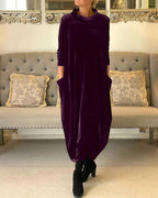 Robe d'hiver femme à manches longues, cinq coloris, S au 3XL, lilas