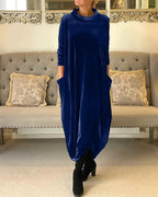 Robe d'hiver femme à manches longues, cinq coloris, S au 3XL, bleu