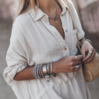 Robe ample d'été femme, manches courtes, noir ou blanc