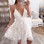Robe d'été blanche femme à manches courtes, du S au XL