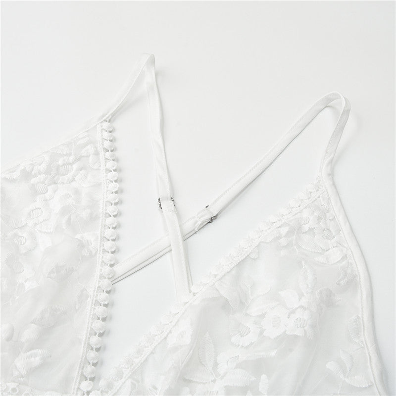 Robe d'été blanche femme à manches courtes, du S au XL