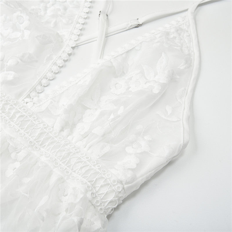 Robe d'été blanche femme à manches courtes, du S au XL