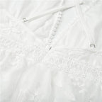 Robe d'été blanche femme à manches courtes, du S au XL