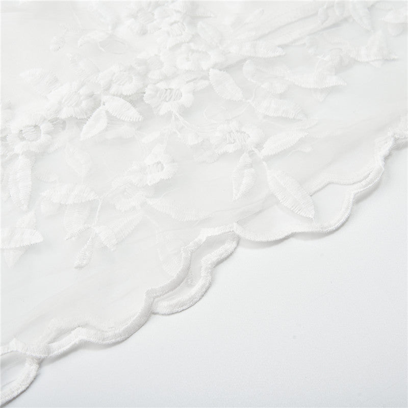 Robe d'été blanche femme à manches courtes, du S au XL