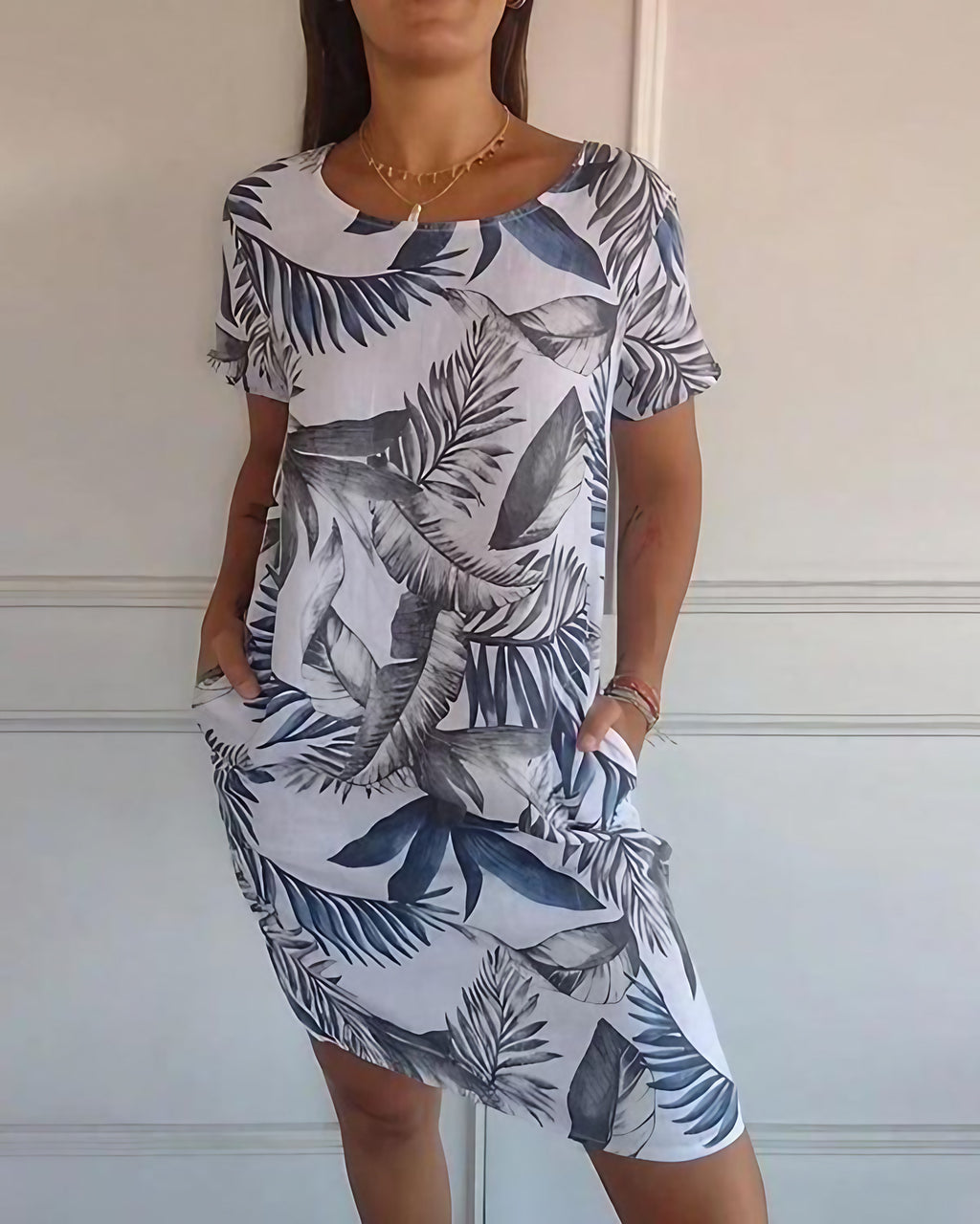 Robe d'été sans manches femme, coupe fluide, neuf coloris, gris