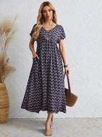 Robe d'été femme à col V, esprit rétro, du S au 5XL, noir