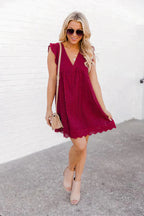 Robe d'été femme avec short intégré, onze coloris, XS au 3XL, rouge bourgogne