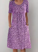 Robe d'été fluide femme à manches courtes, huit coloris, lila