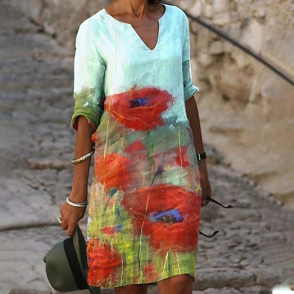 Robe d'été femme cintrée, manches courtes, onze modèles, 06