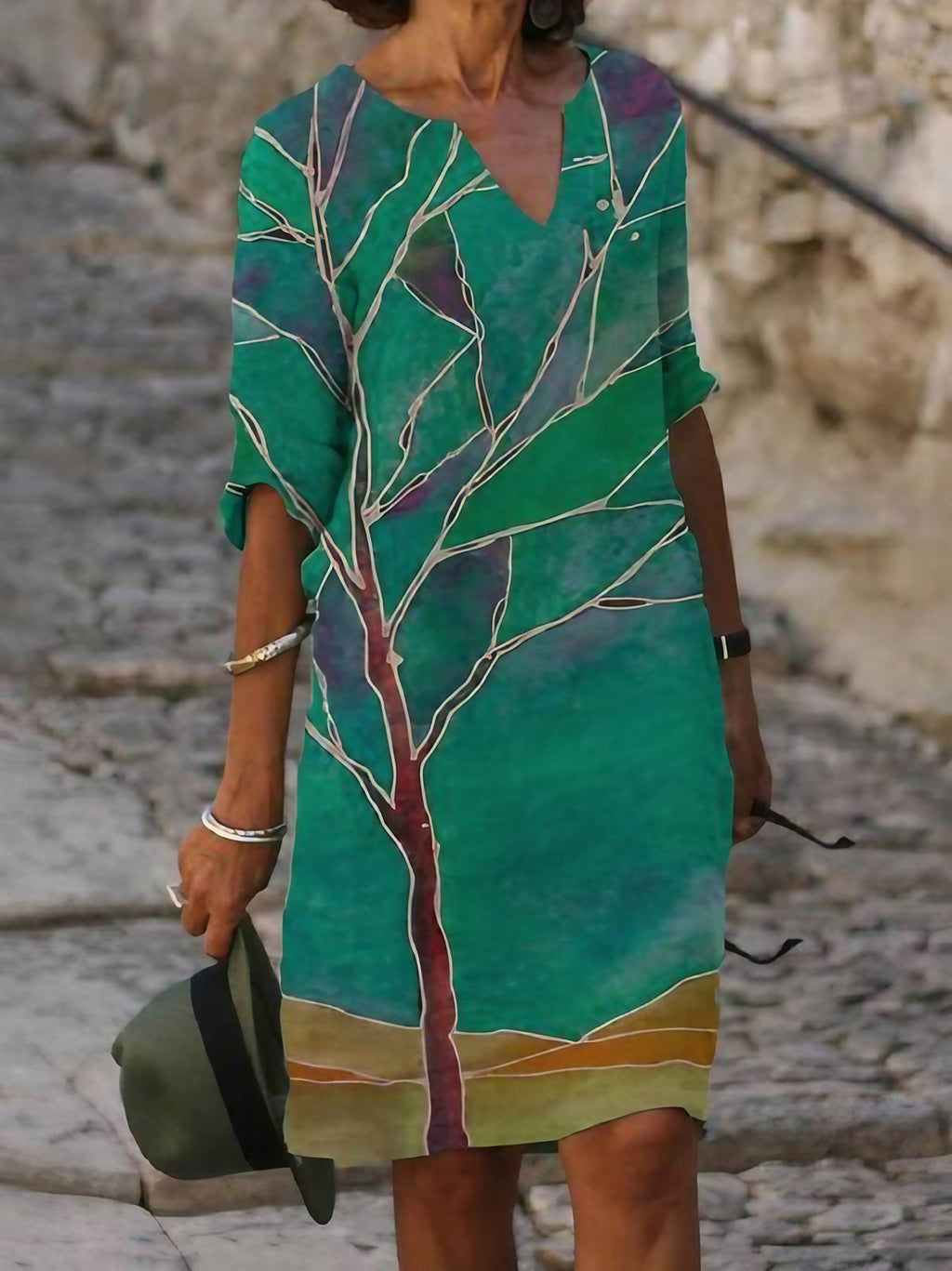 Robe d'été femme cintrée, manches courtes, onze modèles, 08