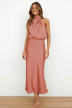 Robe de cocktail femme à manches courtes, sept coloris, rouge