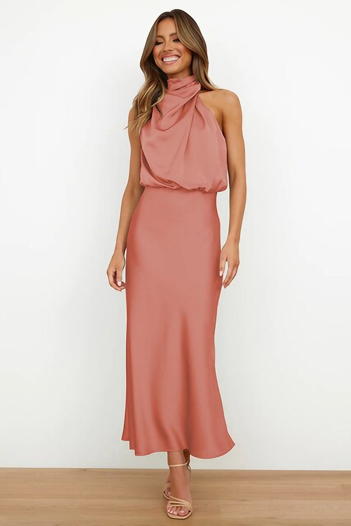 Robe de cocktail femme à manches courtes, sept coloris, rouge