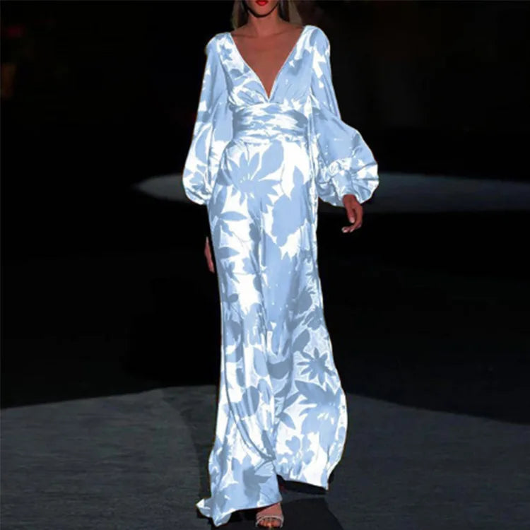 Robe de cocktail femme col V, manches courtes, quatre coloris, bleu