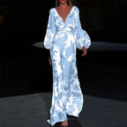 Robe de cocktail femme col V, manches courtes, quatre coloris, bleu