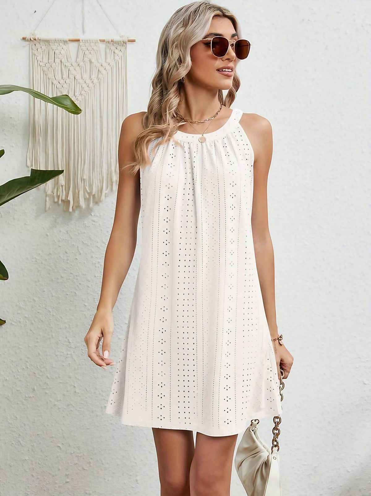 Robe de plage bustier femme, longue et fluide, sept coloris, blanc