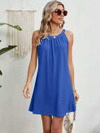 Robe de plage bustier femme, longue et fluide, sept coloris, bleu