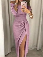 Robe de soirée femme à imprimé étoiles, six coloris, du S au 5XL, lilas