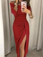 Robe de soirée femme à imprimé étoiles, six coloris, du S au 5XL, rouge