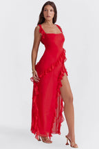 Robe de soirée femme à manches longues, fermeture éclair
