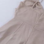 Robe longue de soirée à décolleté croisé et fente latérale