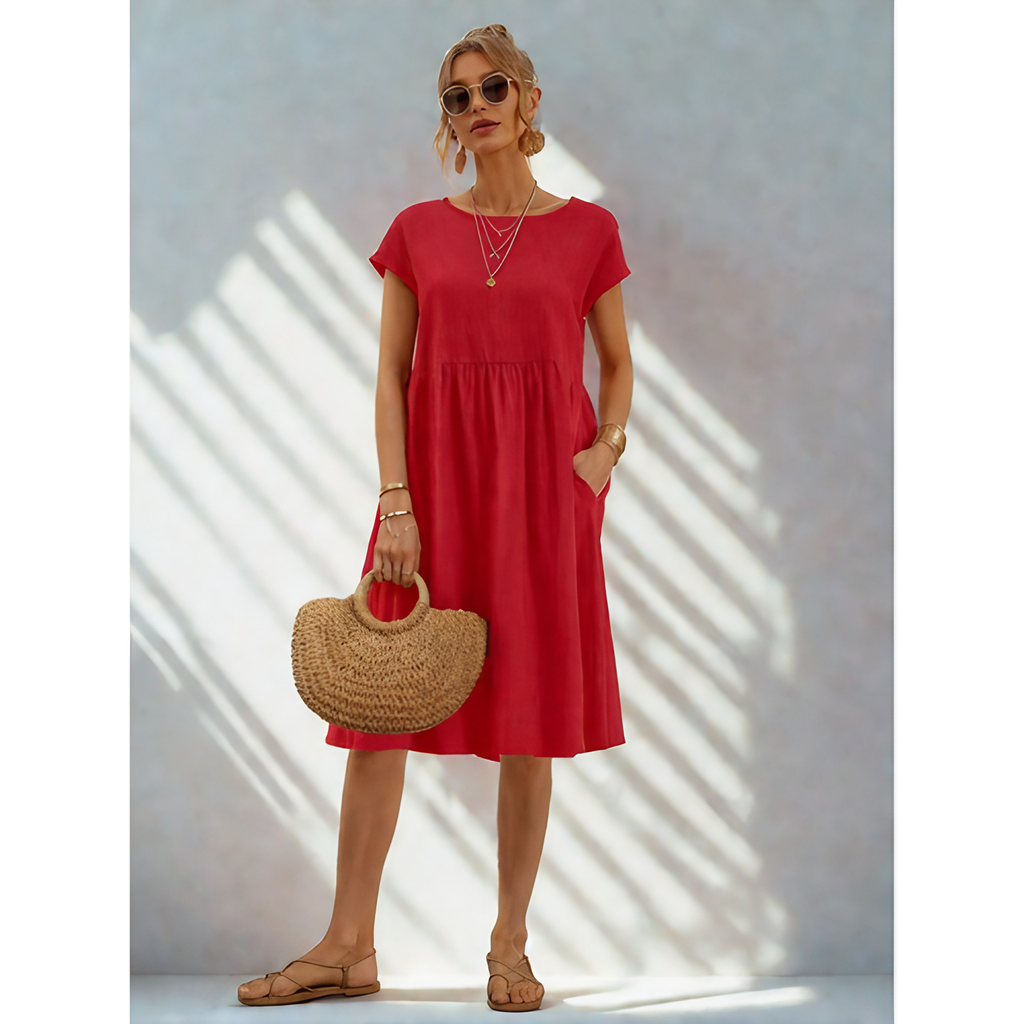 Robe décontractée femme à poches, cinq coloris, du S au 2XL