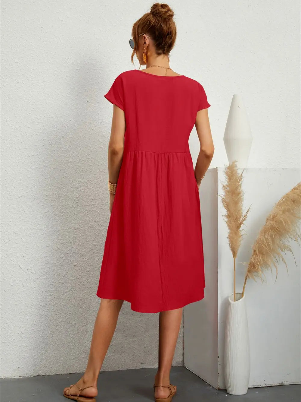Robe décontractée femme à poches, cinq coloris, du S au 2XL