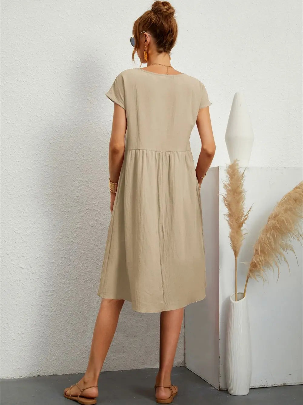 Robe décontractée femme à poches, cinq coloris, du S au 2XL
