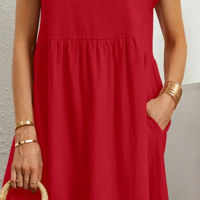 Robe décontractée femme à poches, cinq coloris, du S au 2XL