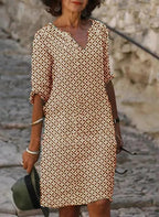 Robe d'été fluide femme, quatre coloris, du XS au 3XL, marron