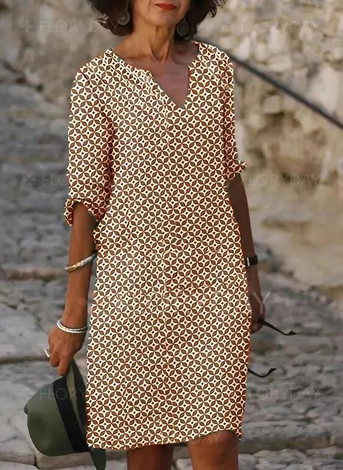 Robe d'été fluide femme, quatre coloris, du XS au 3XL, marron